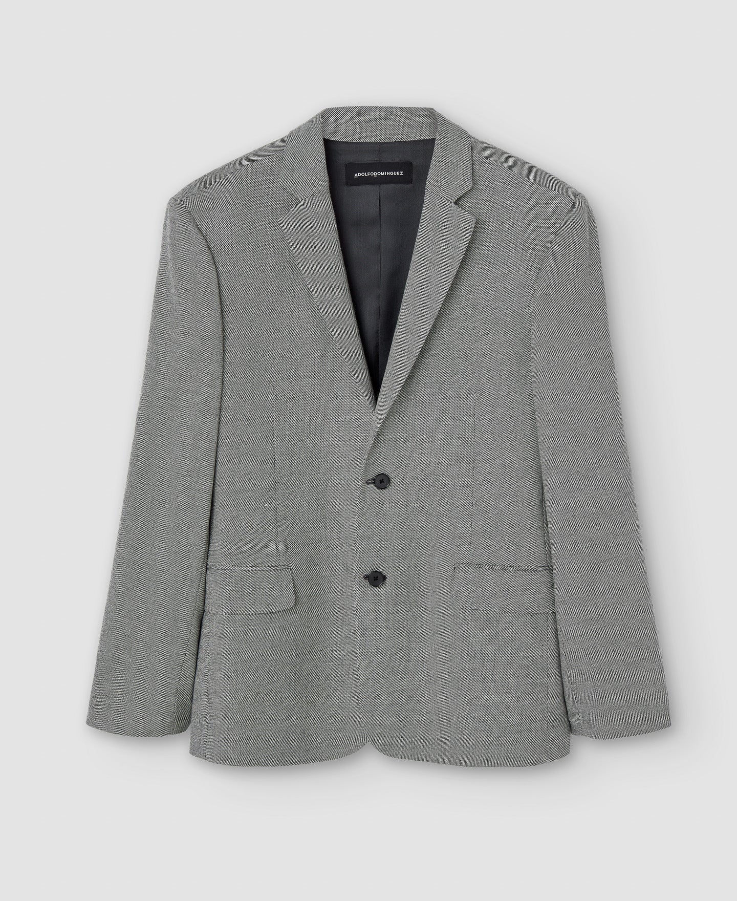 Men Structured Jacket | Grey Tailored Blazer by Spanish designer Adolfo Dominguez