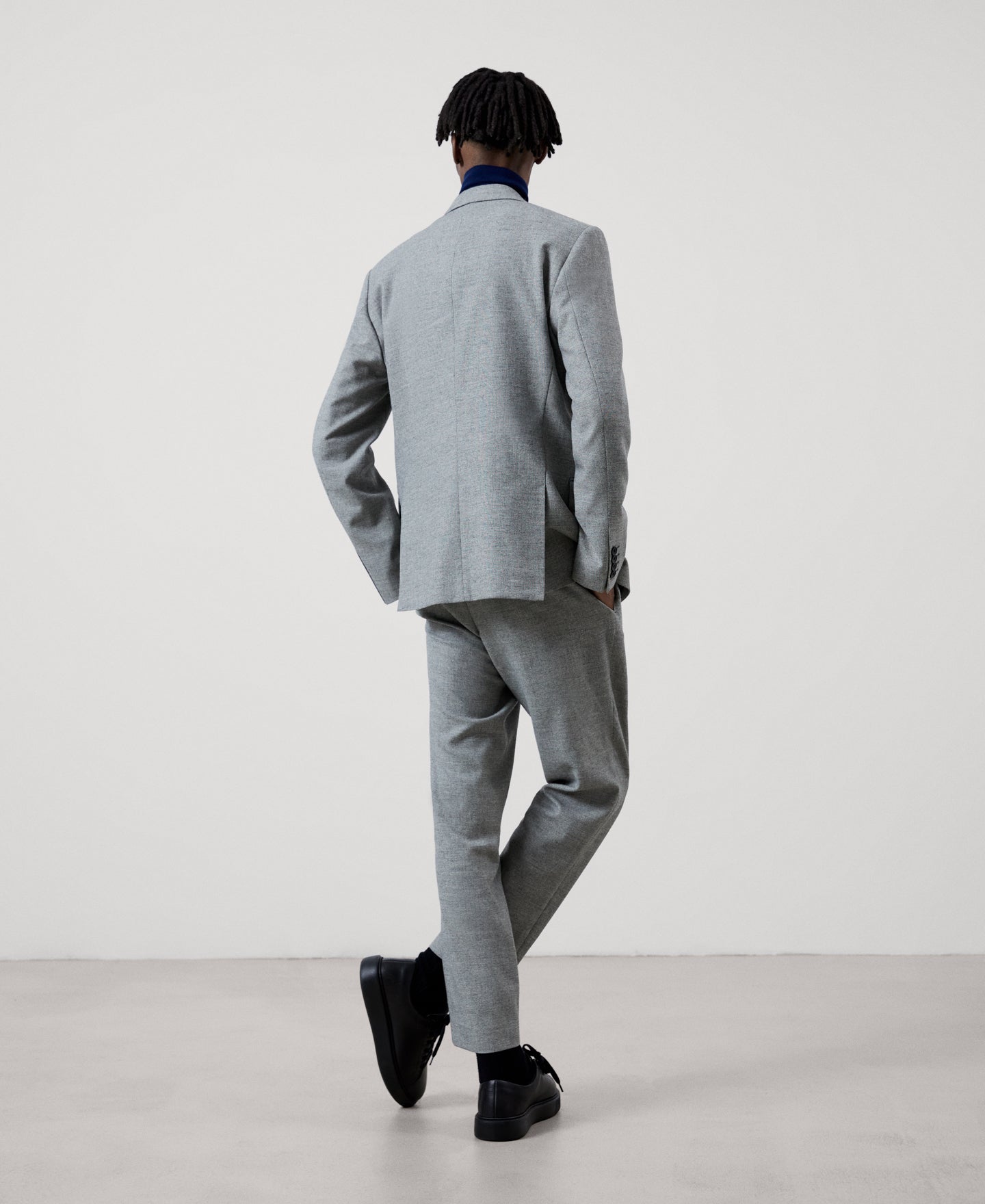 Men Structured Jacket | Grey Tailored Blazer by Spanish designer Adolfo Dominguez