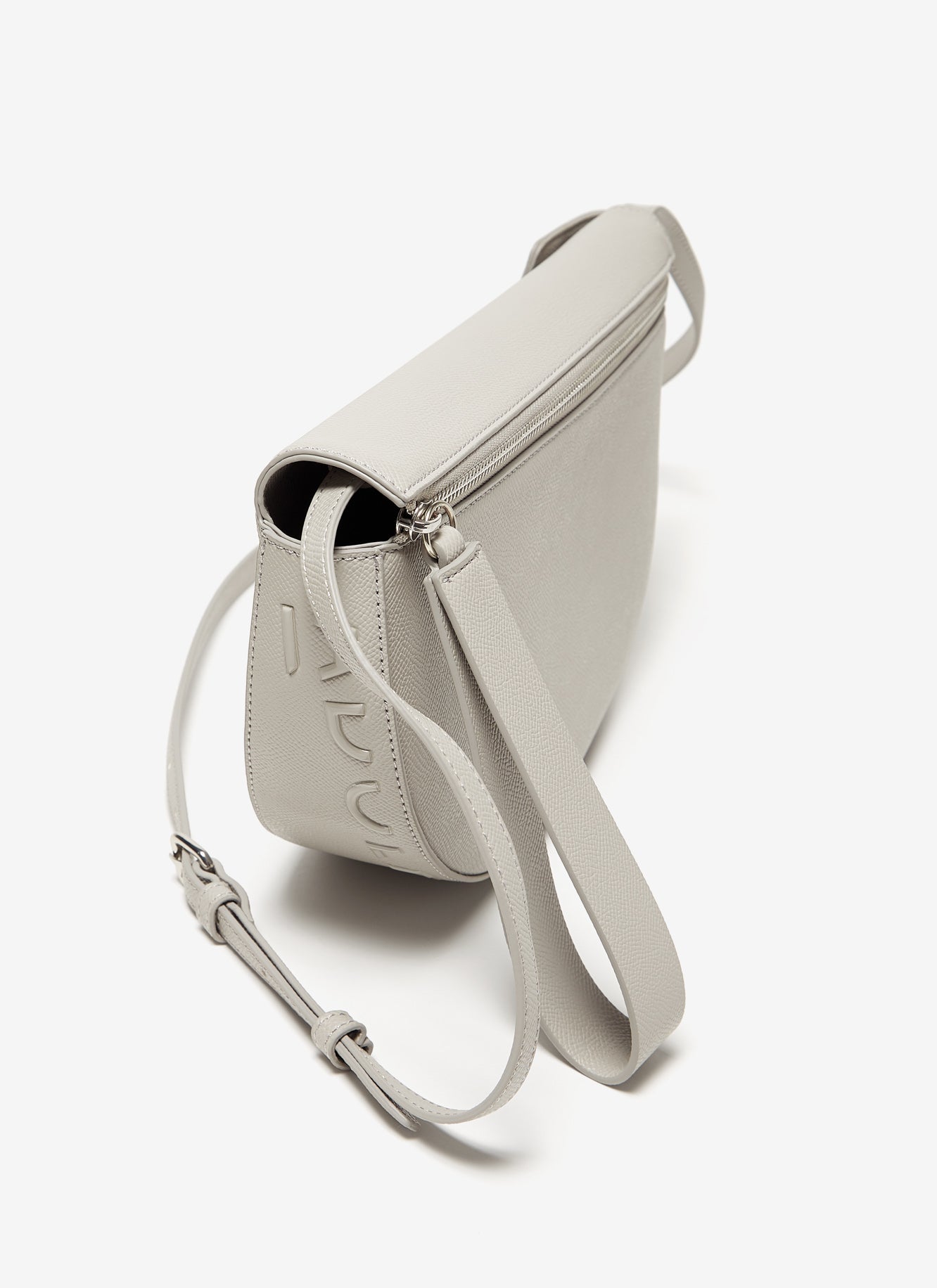 Women Bags | Grey Vegan Saffiano Clutch Bag by Spanish designer Adolfo Dominguez