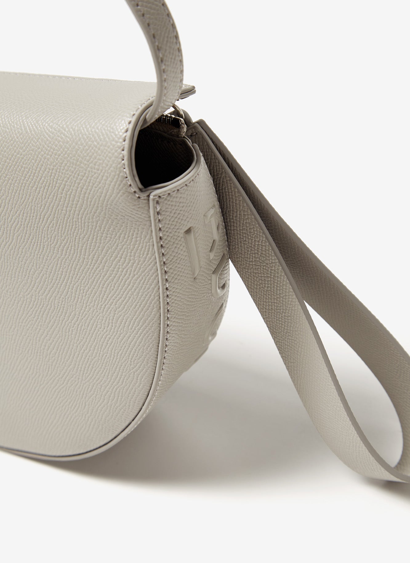 Women Bags | Grey Vegan Saffiano Clutch Bag by Spanish designer Adolfo Dominguez