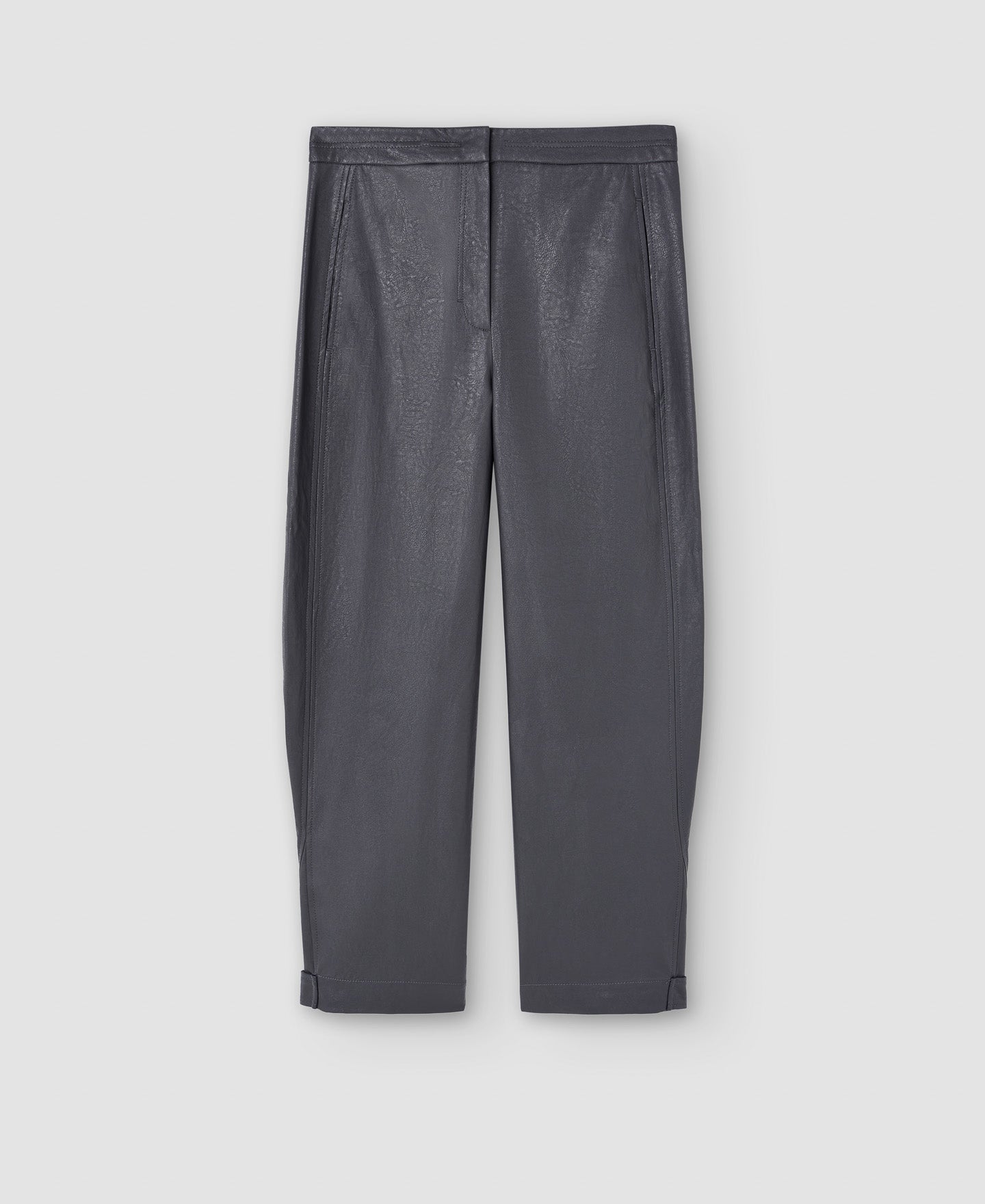 Women Trousers | Grey Viscose Wide Ankle Length Trousers by Spanish designer Adolfo Dominguez