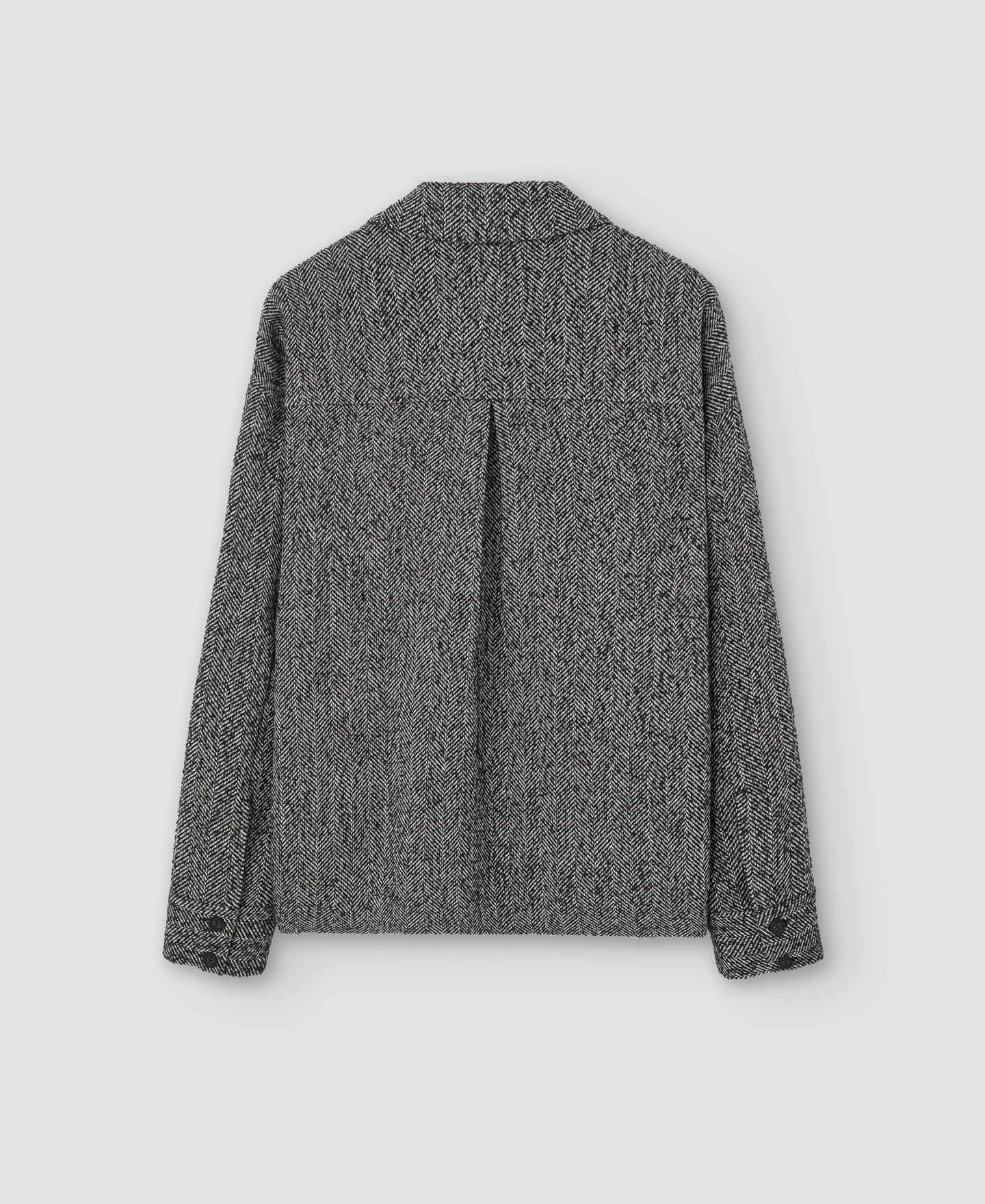 Women Jacket | Grey/Black Shirt Collar Jacket by Spanish designer Adolfo Dominguez