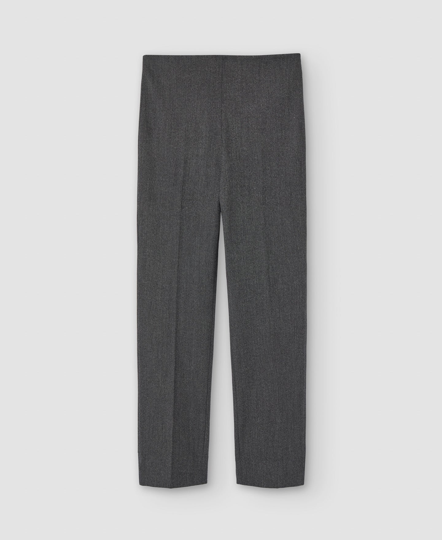 Women Trousers | Grey/Black Skinny Trousers Side Closure by Spanish designer Adolfo Dominguez