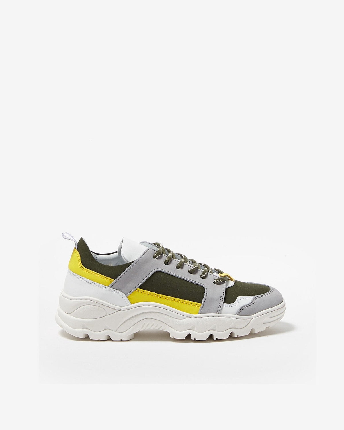 Men Shoes | Grey/Green Track Sole Sneakers by Spanish designer Adolfo Dominguez