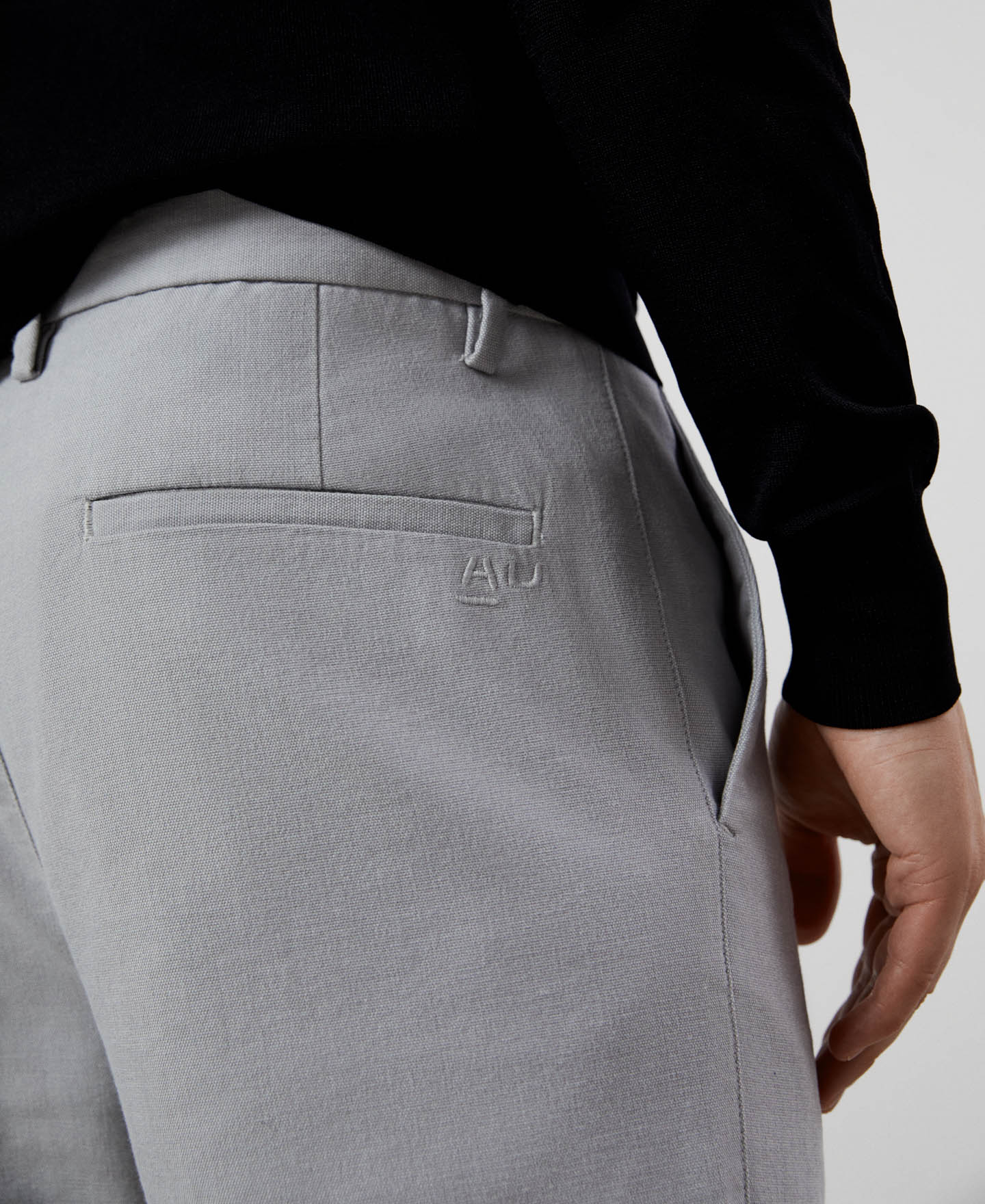 Men Trousers | Grey/White Trousers by Spanish designer Adolfo Dominguez