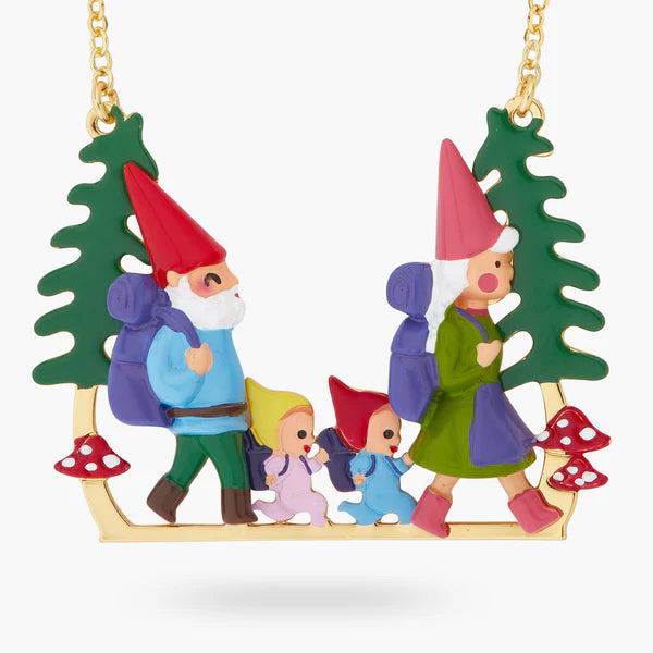 Hiking Toadstool Family Statement Necklace | ascp3031