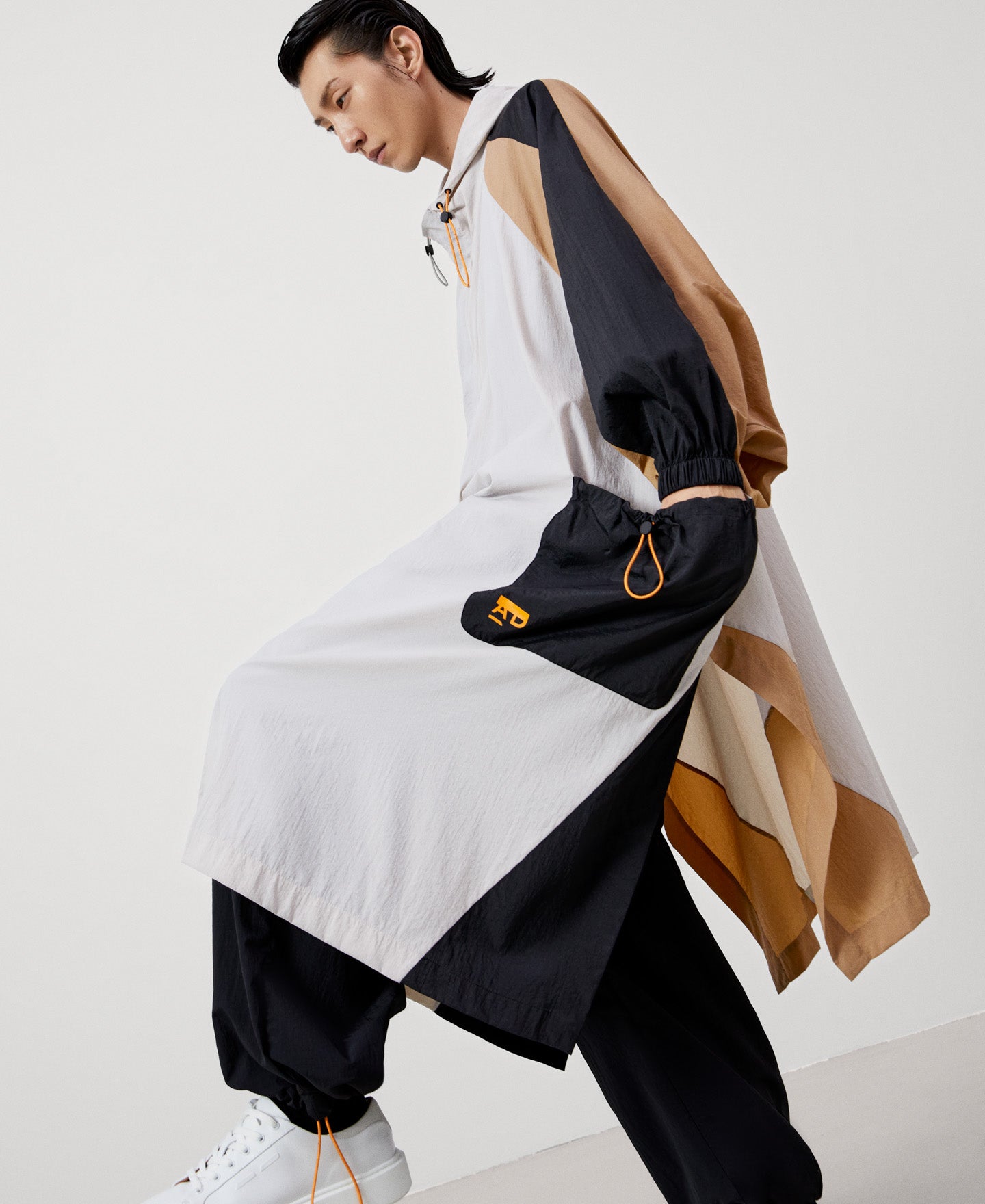 Men Long Jacket | Ice Tricolor Parka by Spanish designer Adolfo Dominguez