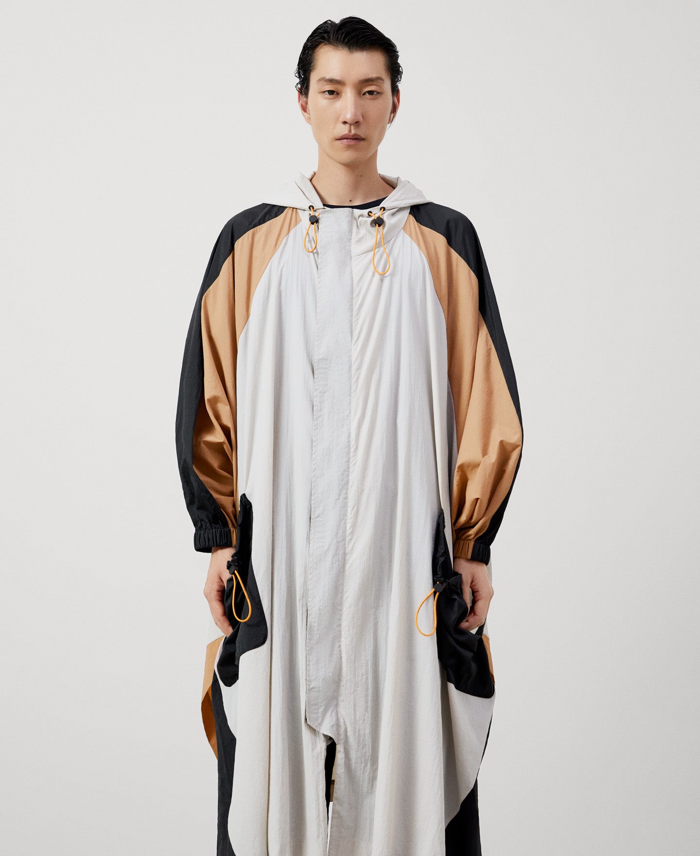 Men Long Jacket | Ice Tricolor Parka by Spanish designer Adolfo Dominguez