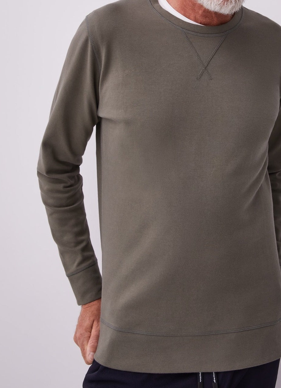 Men Jumper | Ike Green Crew Neck Sweatshirt by Spanish designer Adolfo Dominguez