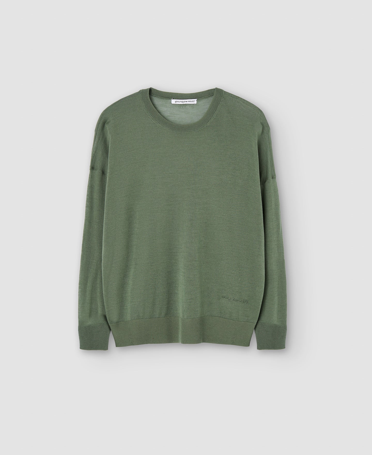 Women Jersey | Ike Green Merino Wool Sweater by Spanish designer Adolfo Dominguez