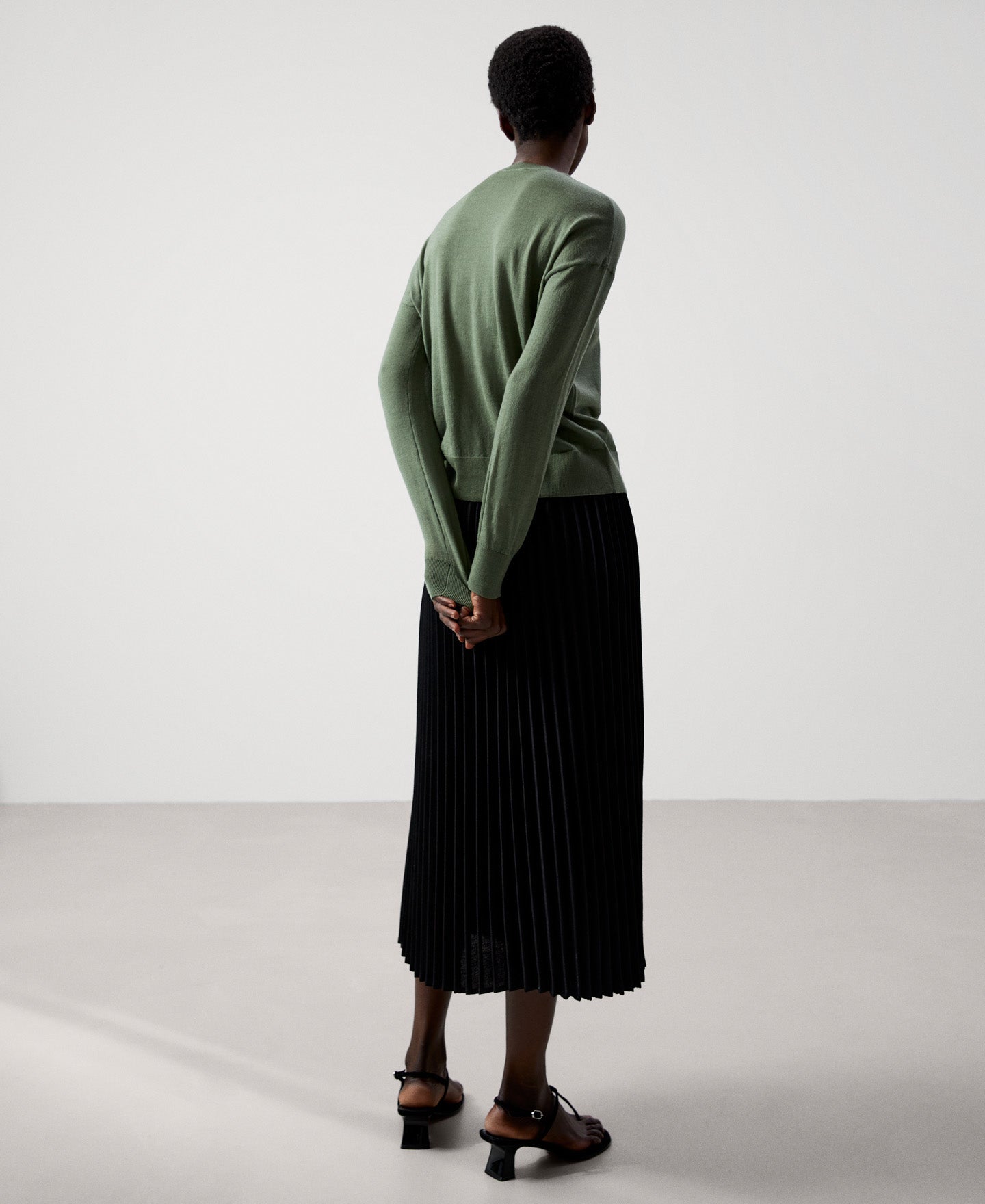 Women Jersey | Ike Green Merino Wool Sweater by Spanish designer Adolfo Dominguez