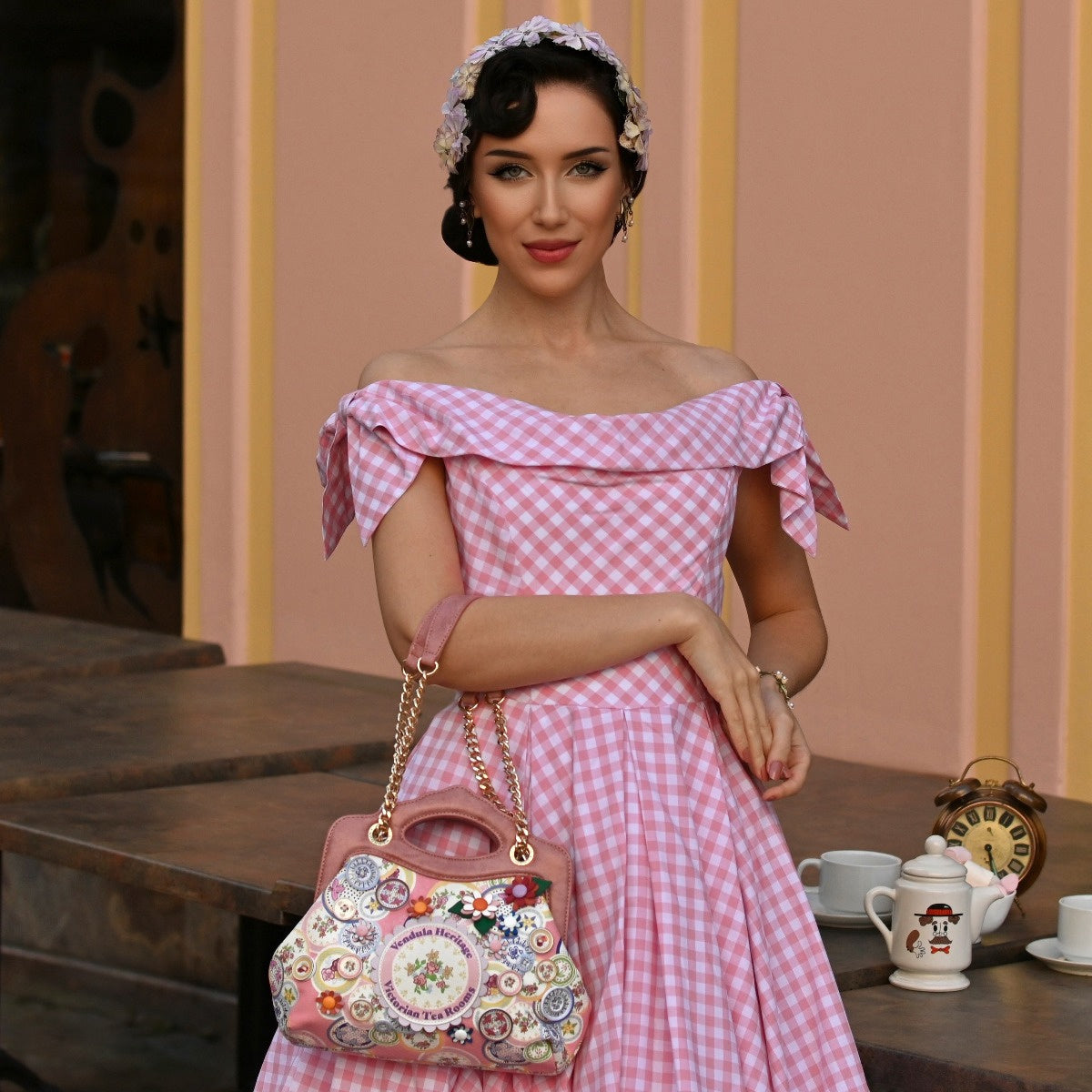 Heritage Victorian Tea Rooms Small Ornate Handle Bag