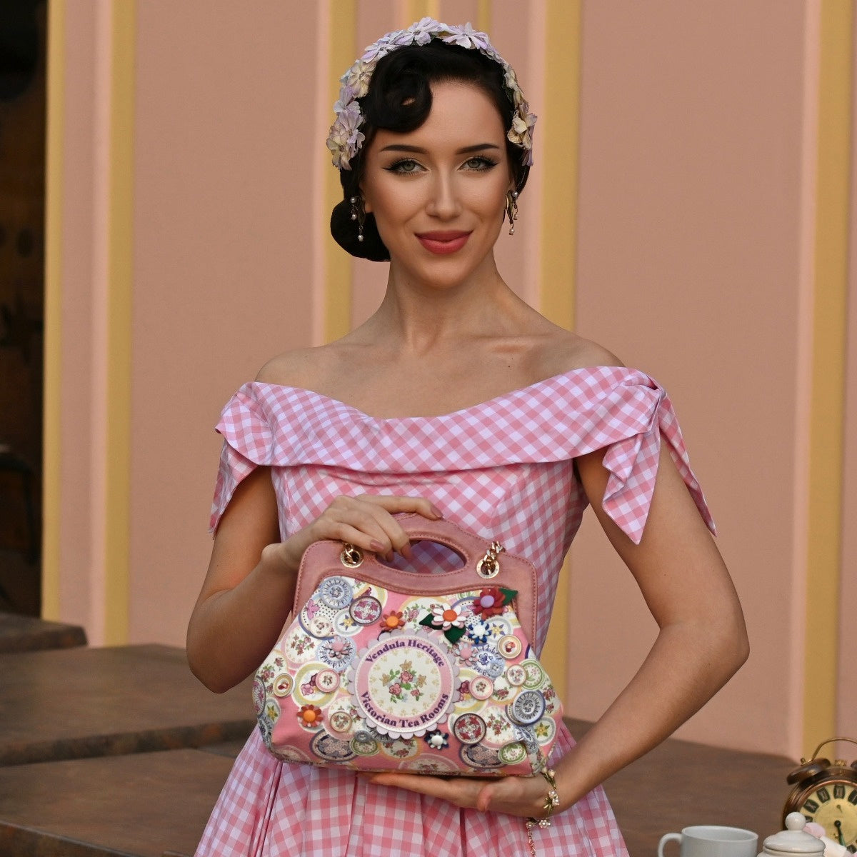 Heritage Victorian Tea Rooms Small Ornate Handle Bag