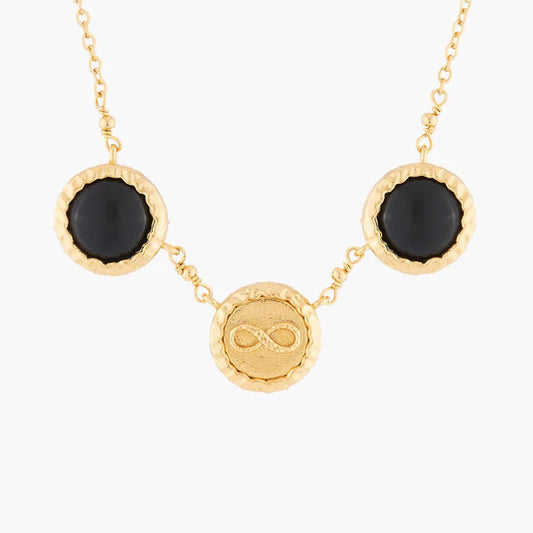 Infinity And Black Onyx Pendant Necklace | AKBC302