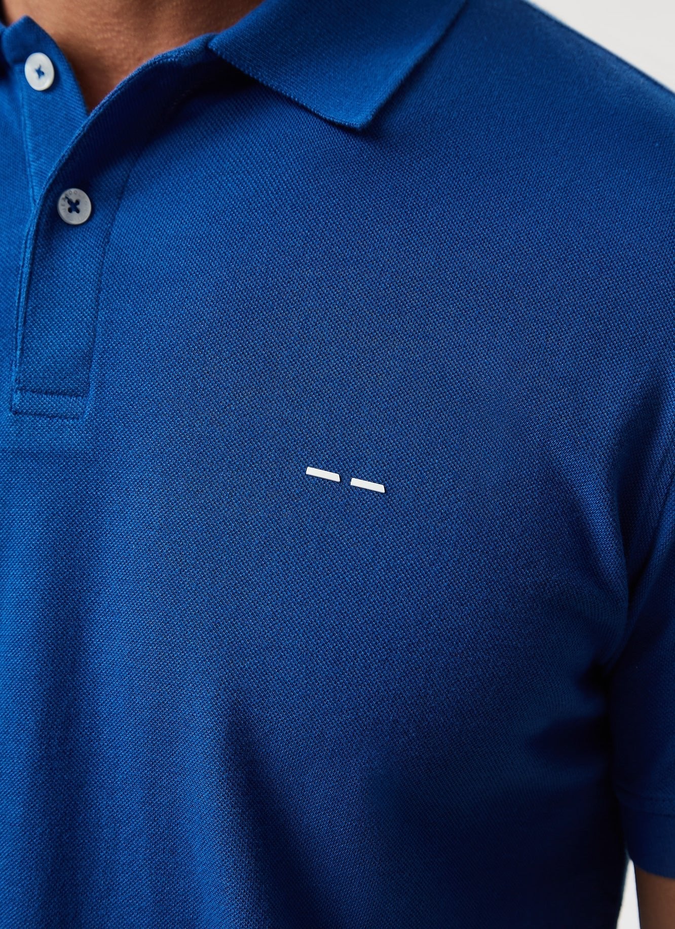 Men Polo | Ink Blue Cotton Pique Washed Polo Shirt by Spanish designer Adolfo Dominguez