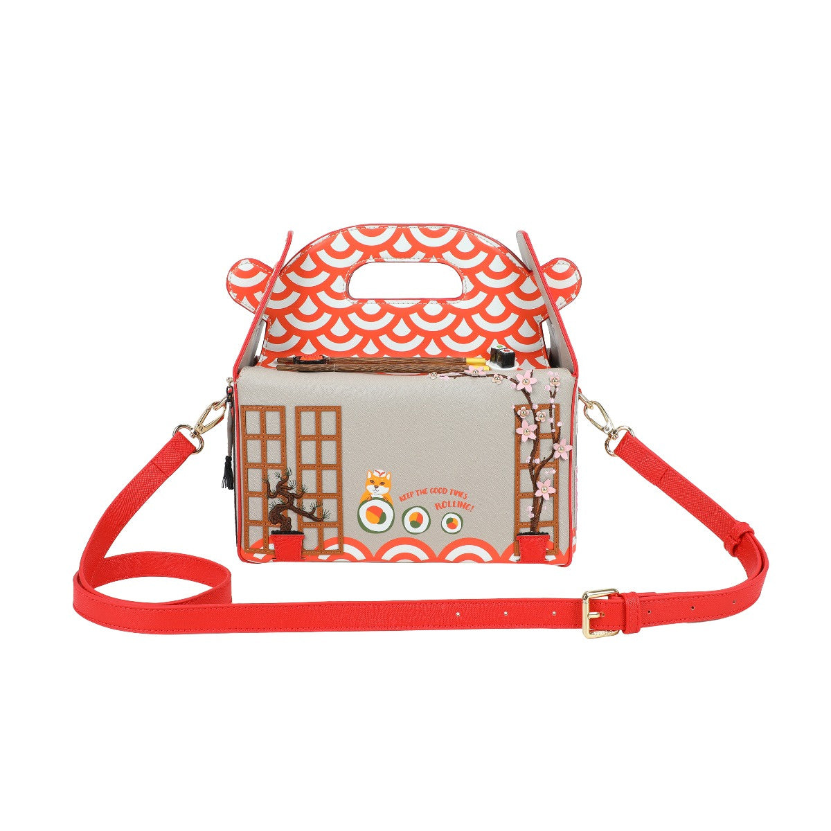 Vendula Sushi - Grey Edition Takeaway Box Bag With Shoulder Strap