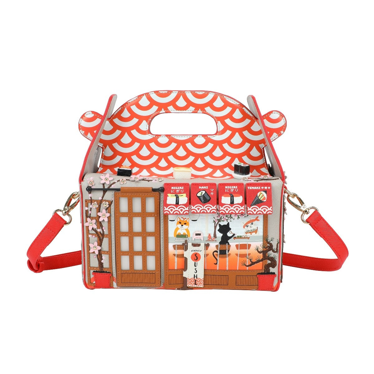 Vendula Sushi - Grey Edition Takeaway Box Bag With Shoulder Strap