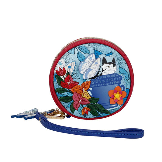 Greek Garden Round Zip Purse