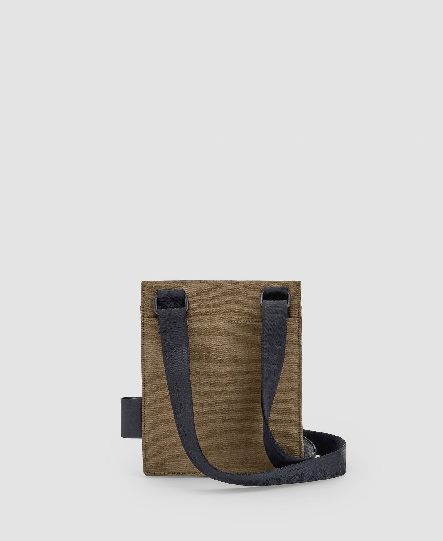 Men Bags | Khaki Cotton Canvas Small Shoulder Bag by Spanish designer Adolfo Dominguez