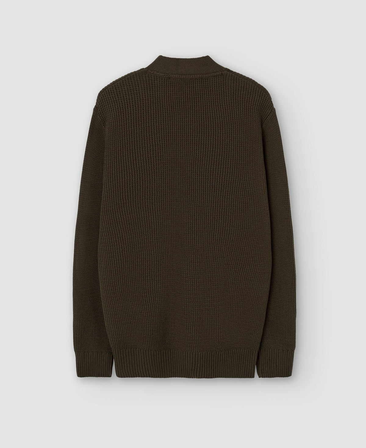 Men Knit Jacket | Khaki Cotton Cardigan by Spanish designer Adolfo Dominguez