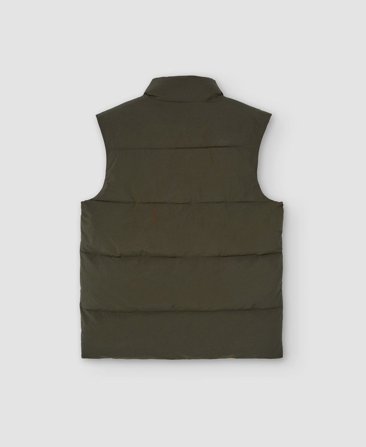 Men Vest | Khaki Reversible Padded Nylon Vest by Spanish designer Adolfo Dominguez