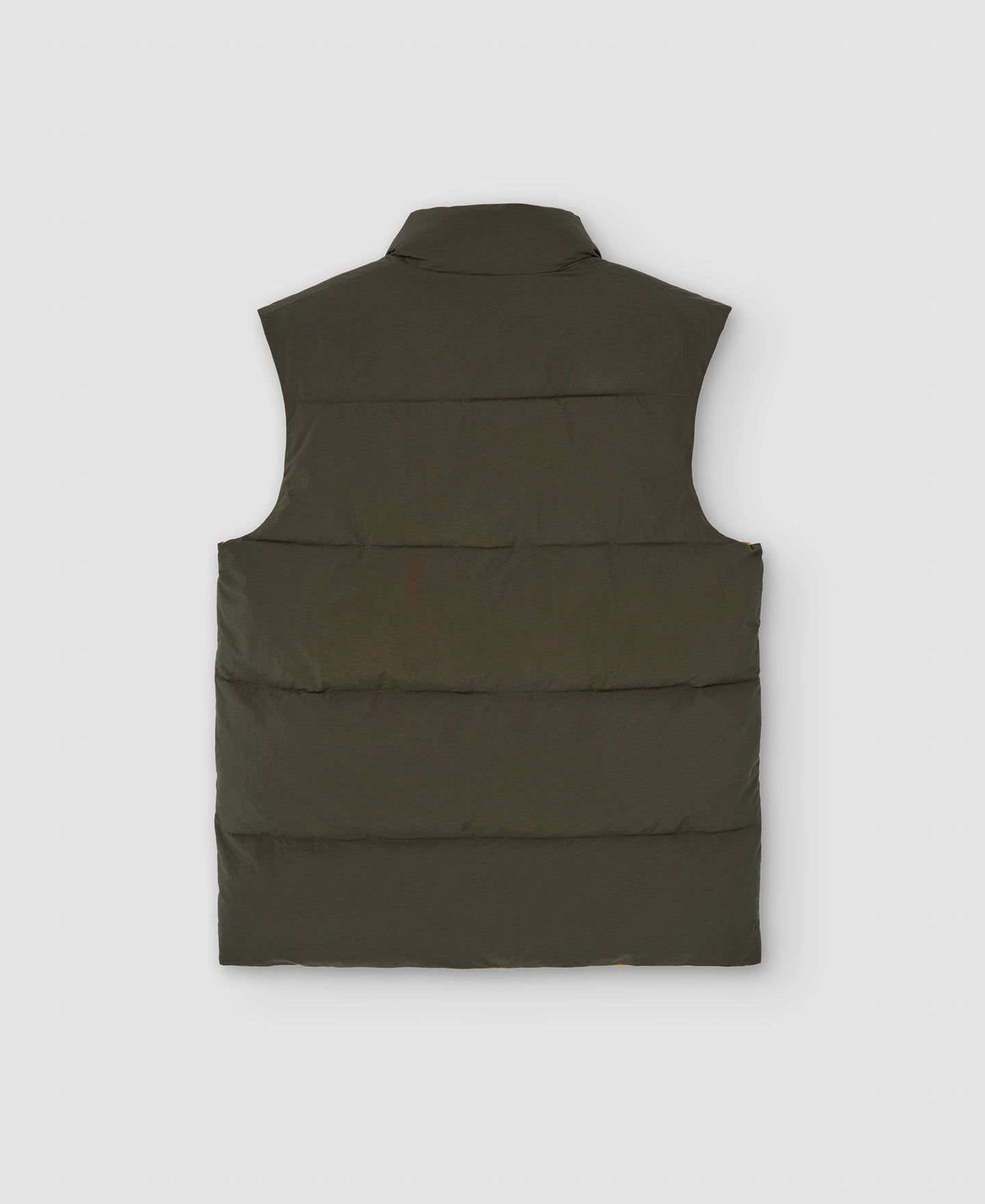 Men Vest | Khaki Reversible Padded Nylon Vest by Spanish designer Adolfo Dominguez