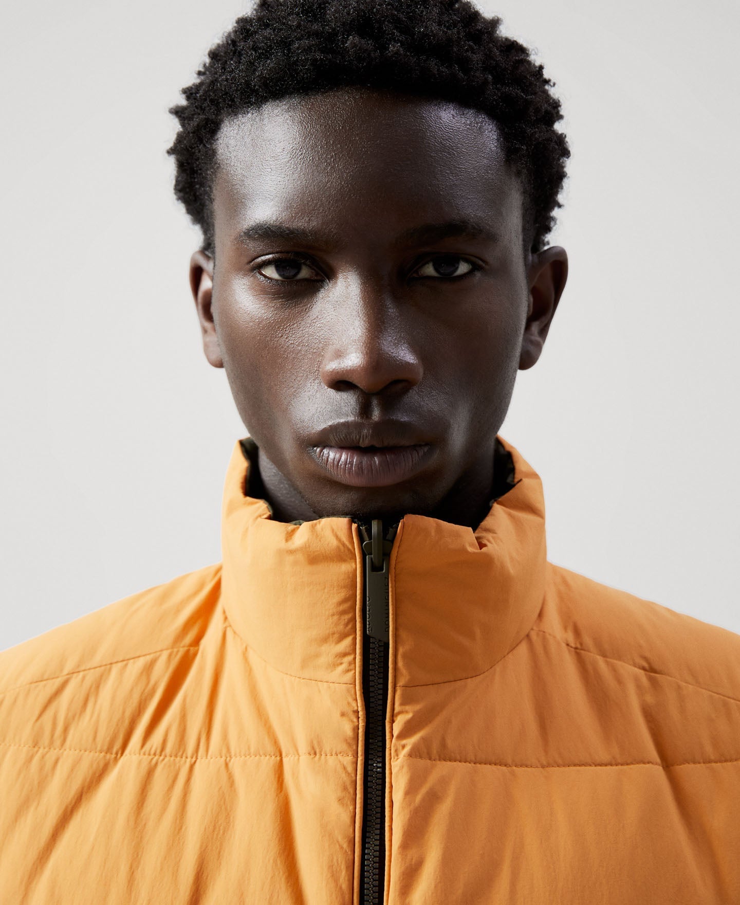 Men Vest | Khaki Reversible Padded Nylon Vest by Spanish designer Adolfo Dominguez