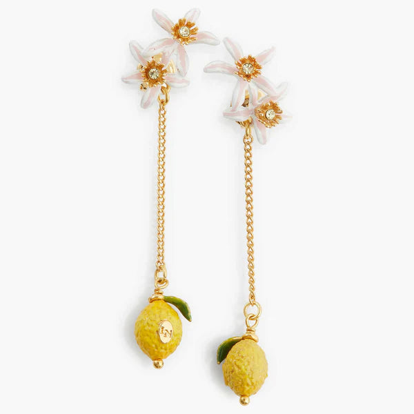 Lemon And Lemon Blossom Dangling Earrings | lemon-and-lemon-blossom-dangling-earrings-apmi1031