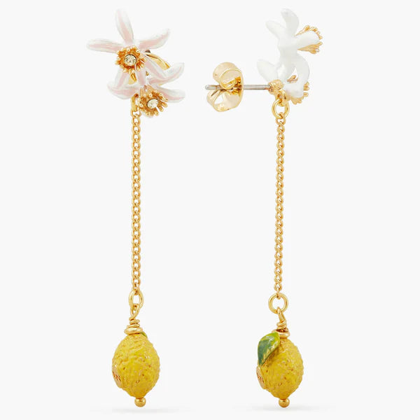 Lemon And Lemon Blossom Dangling Earrings | lemon-and-lemon-blossom-dangling-earrings-apmi1031