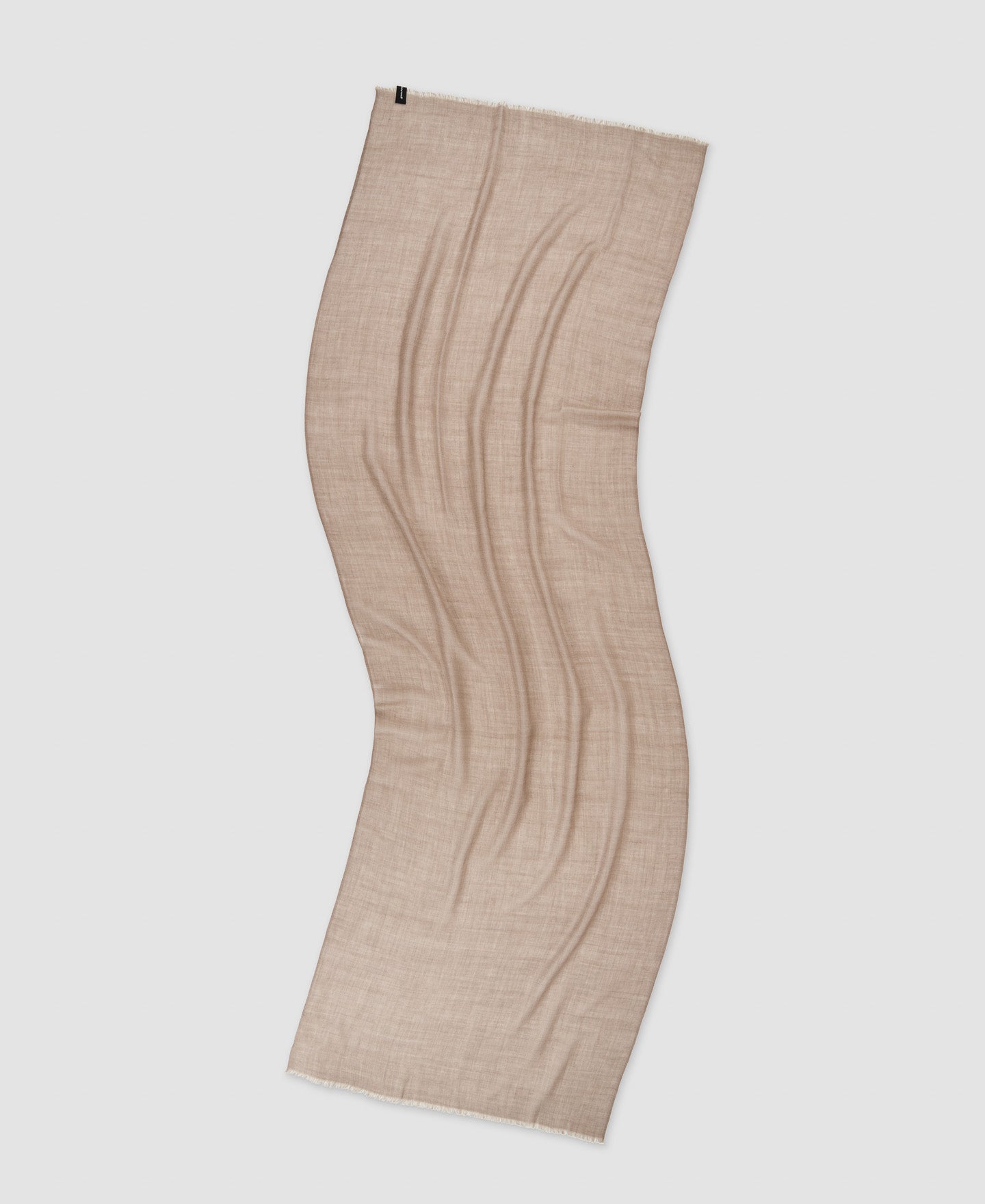 Men Scarf | Light Brown Merino Wool Scarf by Spanish designer Adolfo Dominguez