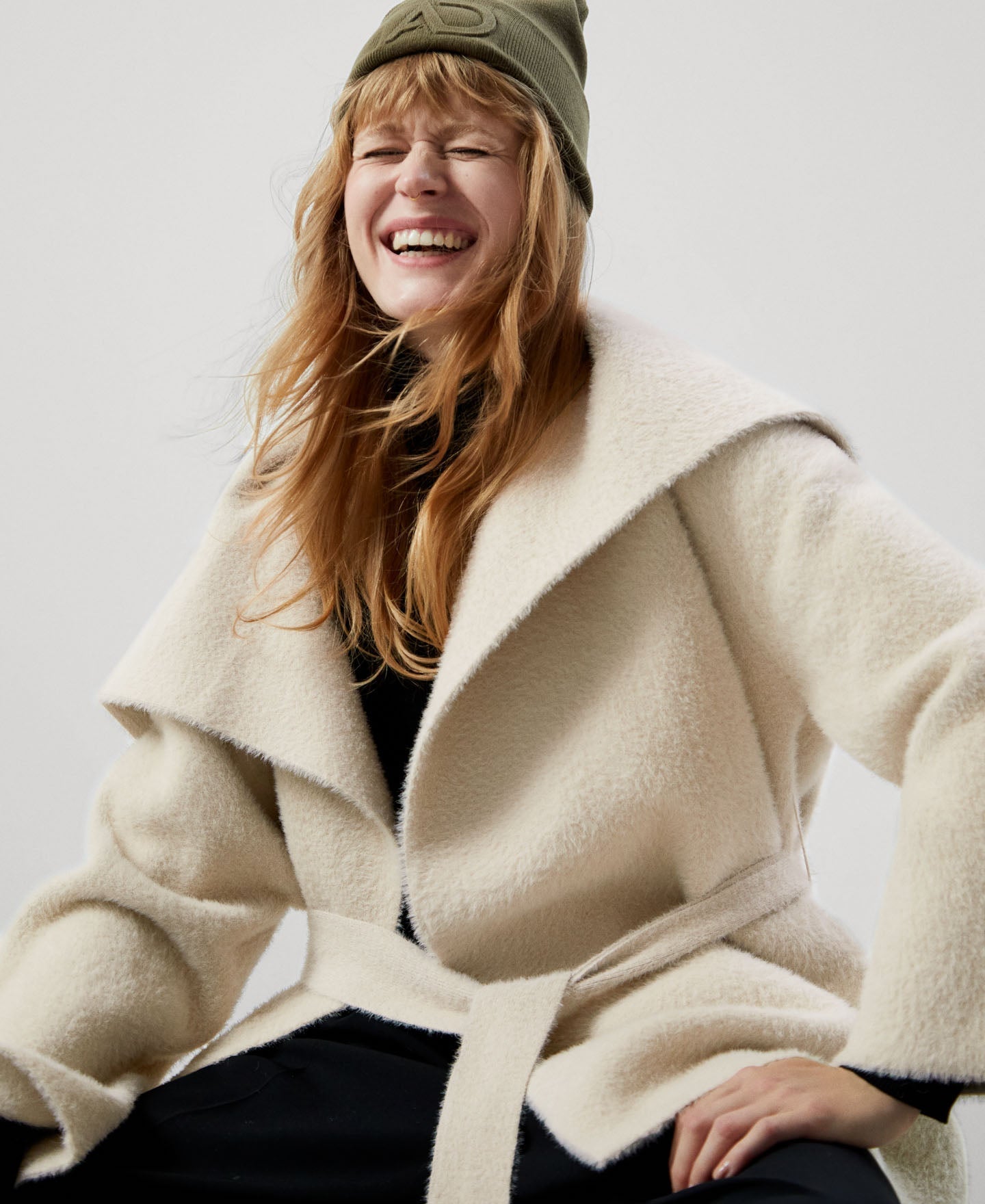 Women Knit Jacket | Light Cream Jacket by Spanish designer Adolfo Dominguez