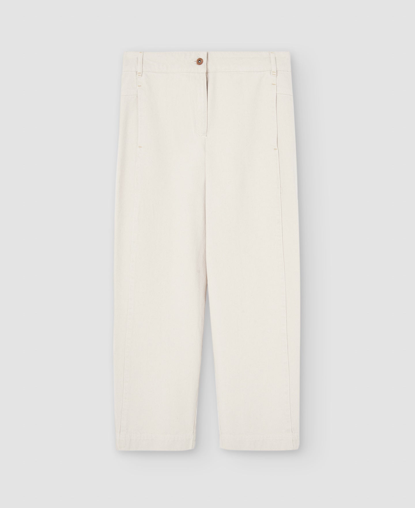 Women Jeans | Light Cream Organic Cotton Carrot Jeans by Spanish designer Adolfo Dominguez