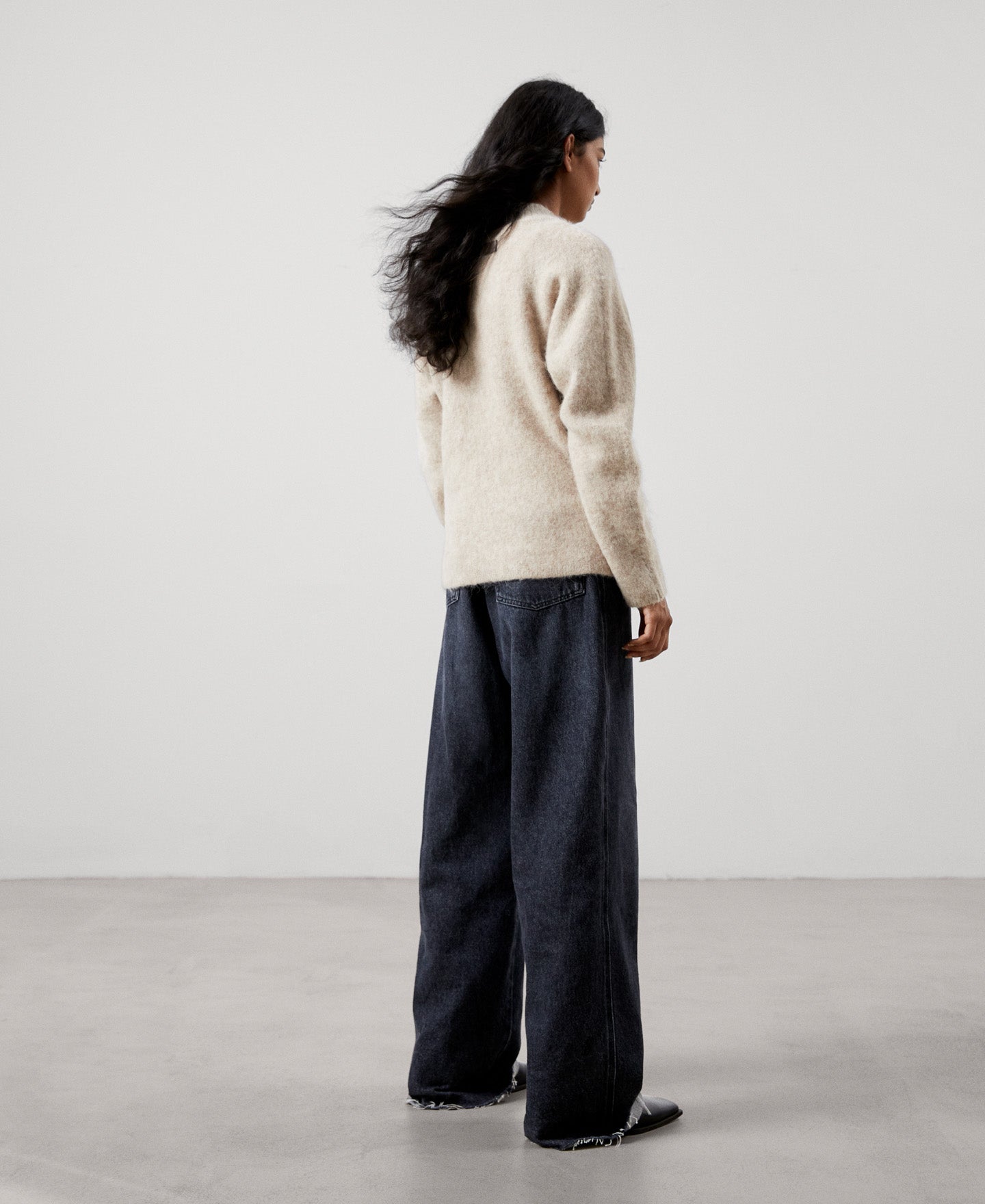 Women Jersey | Light Cream Sweater by Spanish designer Adolfo Dominguez