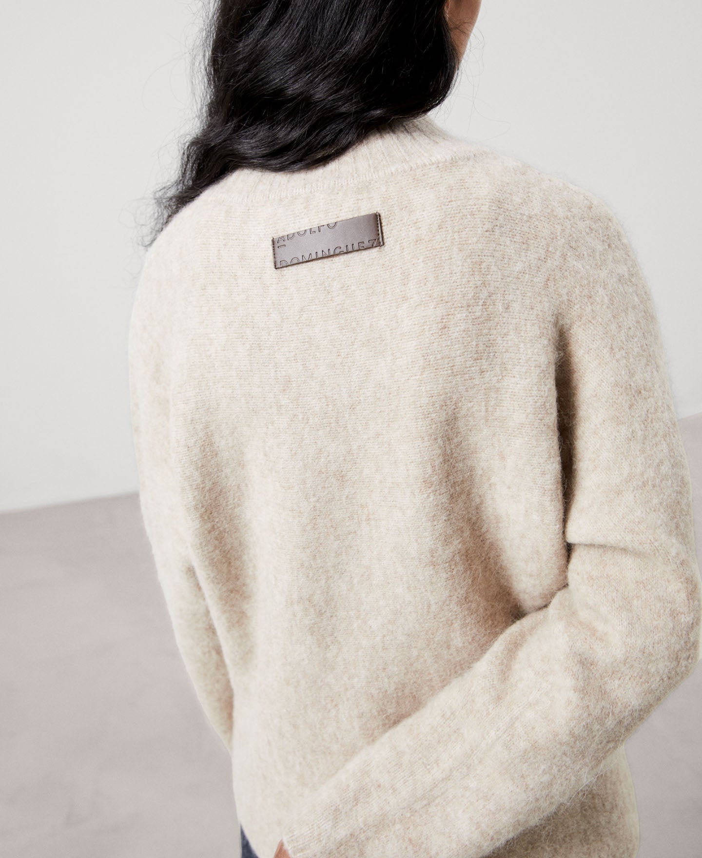 Women Jersey | Light Cream Sweater by Spanish designer Adolfo Dominguez