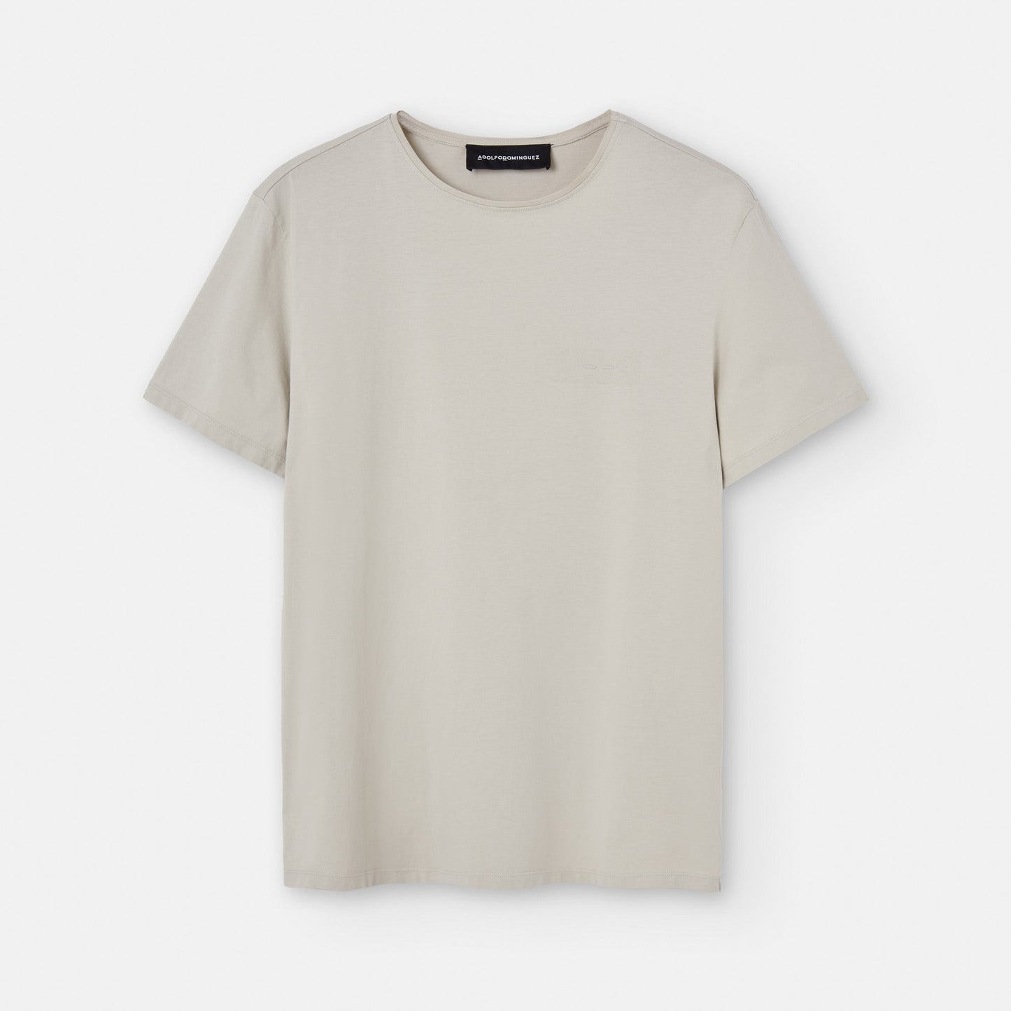 Men T-Shirt (Short Sleeve) | Light Grey Short-Sleeved Cotton T-Shirt by Spanish designer Adolfo Dominguez