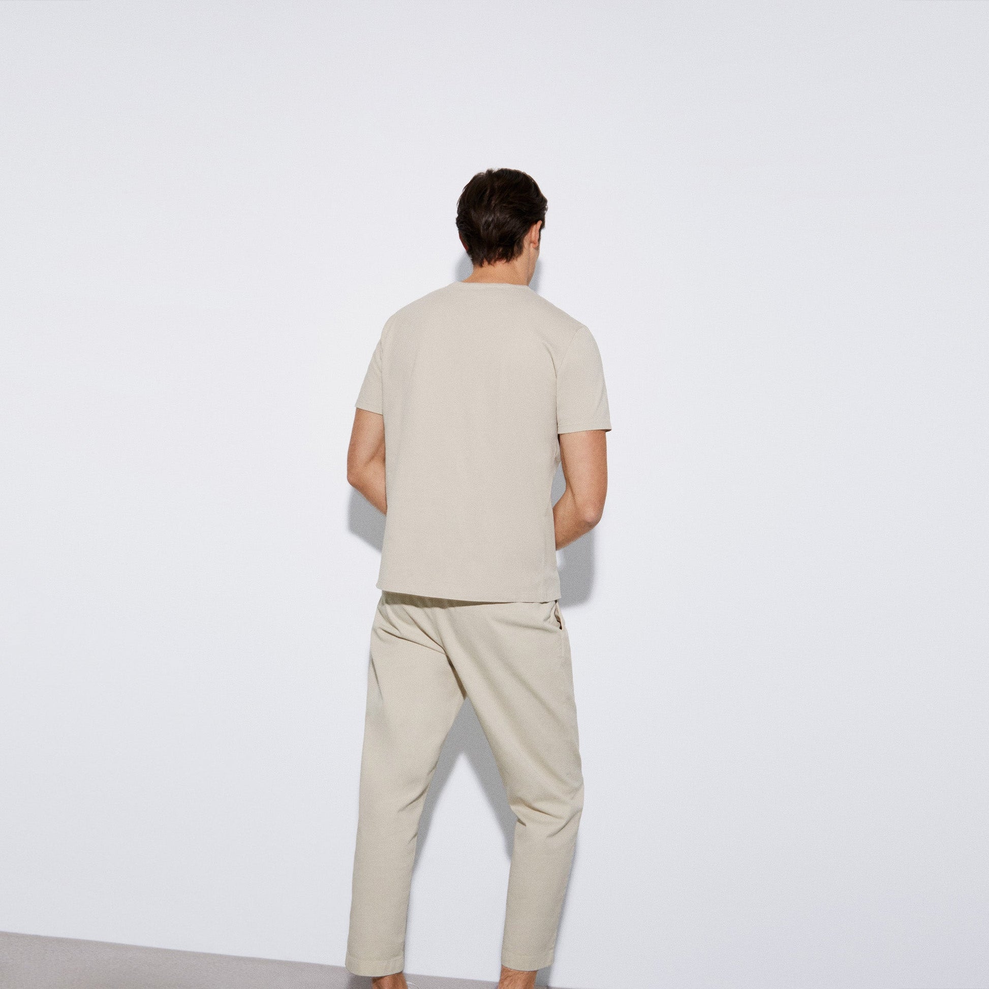 Men T-Shirt (Short Sleeve) | Light Grey Short-Sleeved Cotton T-Shirt by Spanish designer Adolfo Dominguez