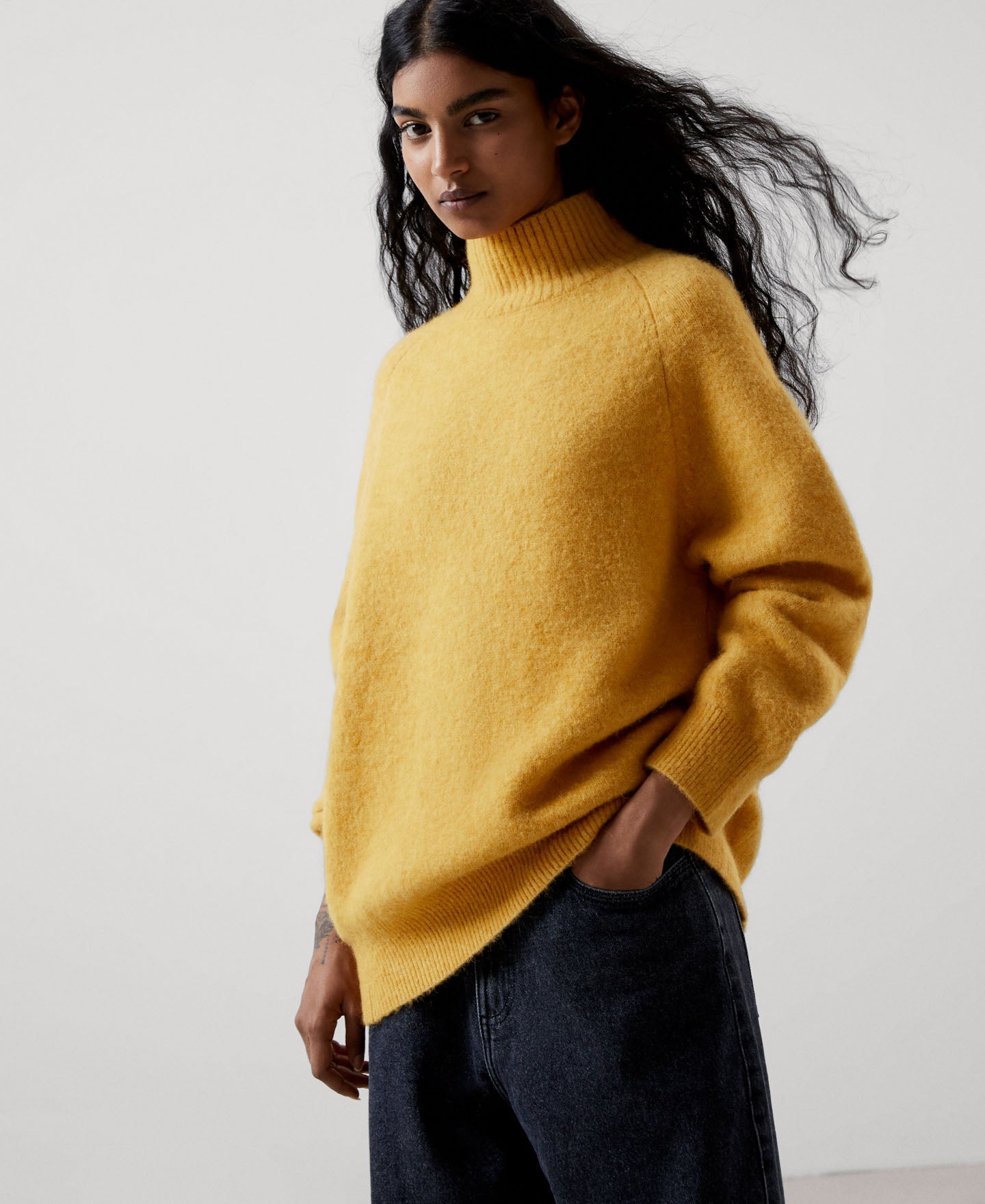 Women Jersey | Light Yellow Sweater by Spanish designer Adolfo Dominguez