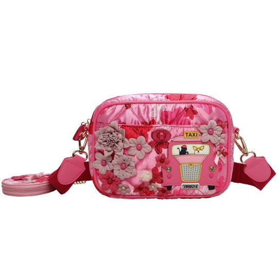 Vendula X Pink Ribbon Foundation - London Cats & Corgis Floral Camera Bag