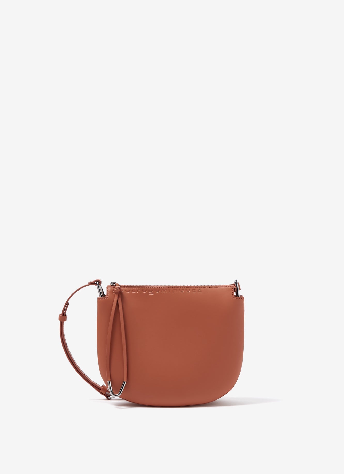 Women Leather Bag | Makeup Vachetta Leather Semi-Circular Bag by Spanish designer Adolfo Dominguez