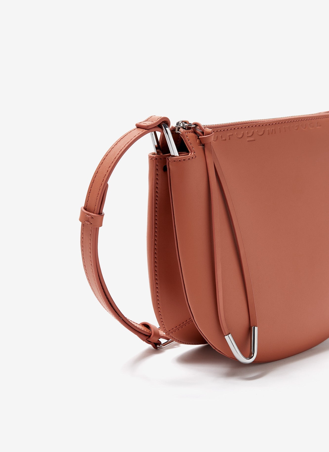 Women Leather Bag | Makeup Vachetta Leather Semi-Circular Bag by Spanish designer Adolfo Dominguez