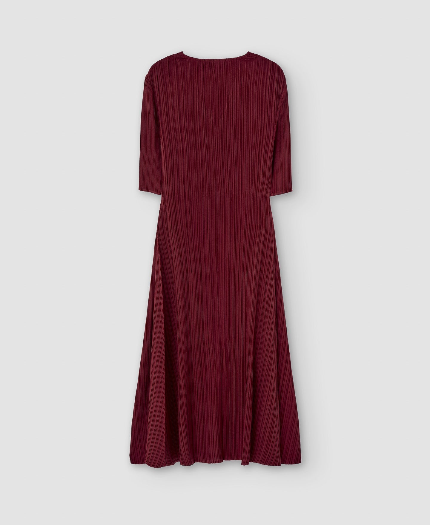 Women Dress | Maroon A-Line Crinkle Dress by Spanish designer Adolfo Dominguez