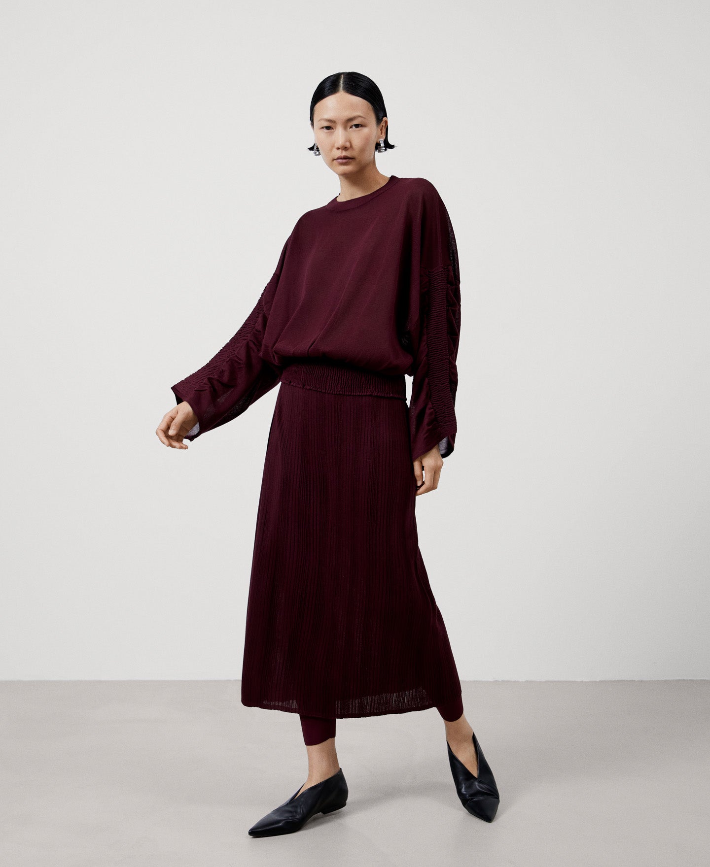 Women Jersey | Maroon Lenzing™ Viscose Sweater by Spanish designer Adolfo Dominguez