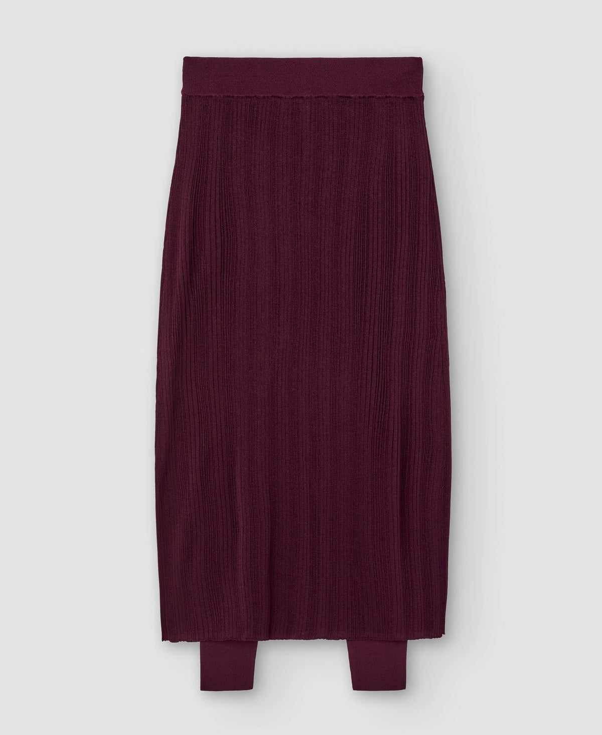 Women Skirt | Maroon Pleated Viscose Skirt With Leggings by Spanish designer Adolfo Dominguez