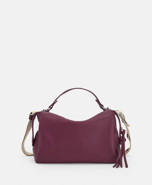 Women Bags | Maroon Recycled Material Medium Shoulder Bag by Spanish designer Adolfo Dominguez