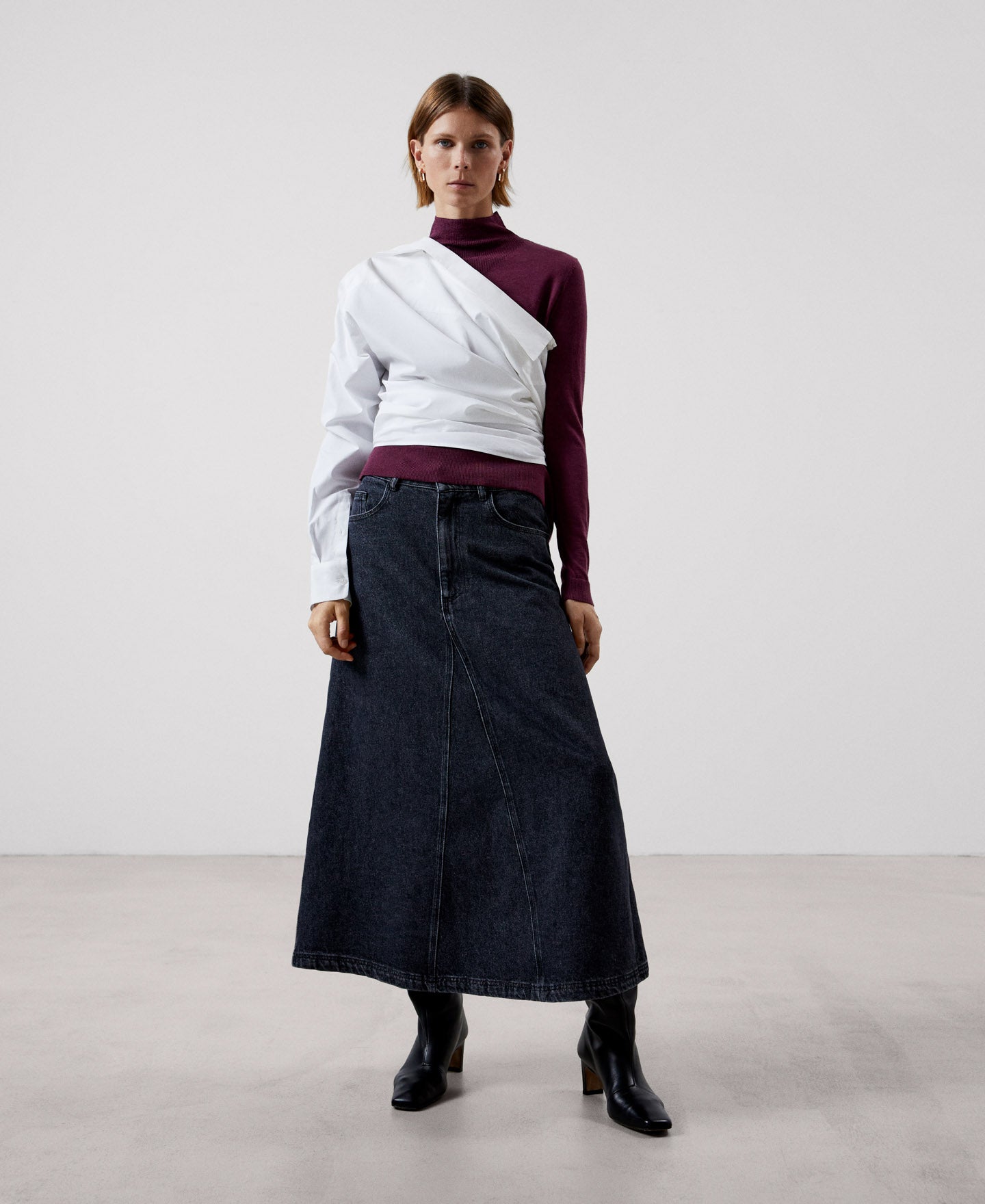 Women Jersey | Maroon Responsible Merino Wool Sweater by Spanish designer Adolfo Dominguez