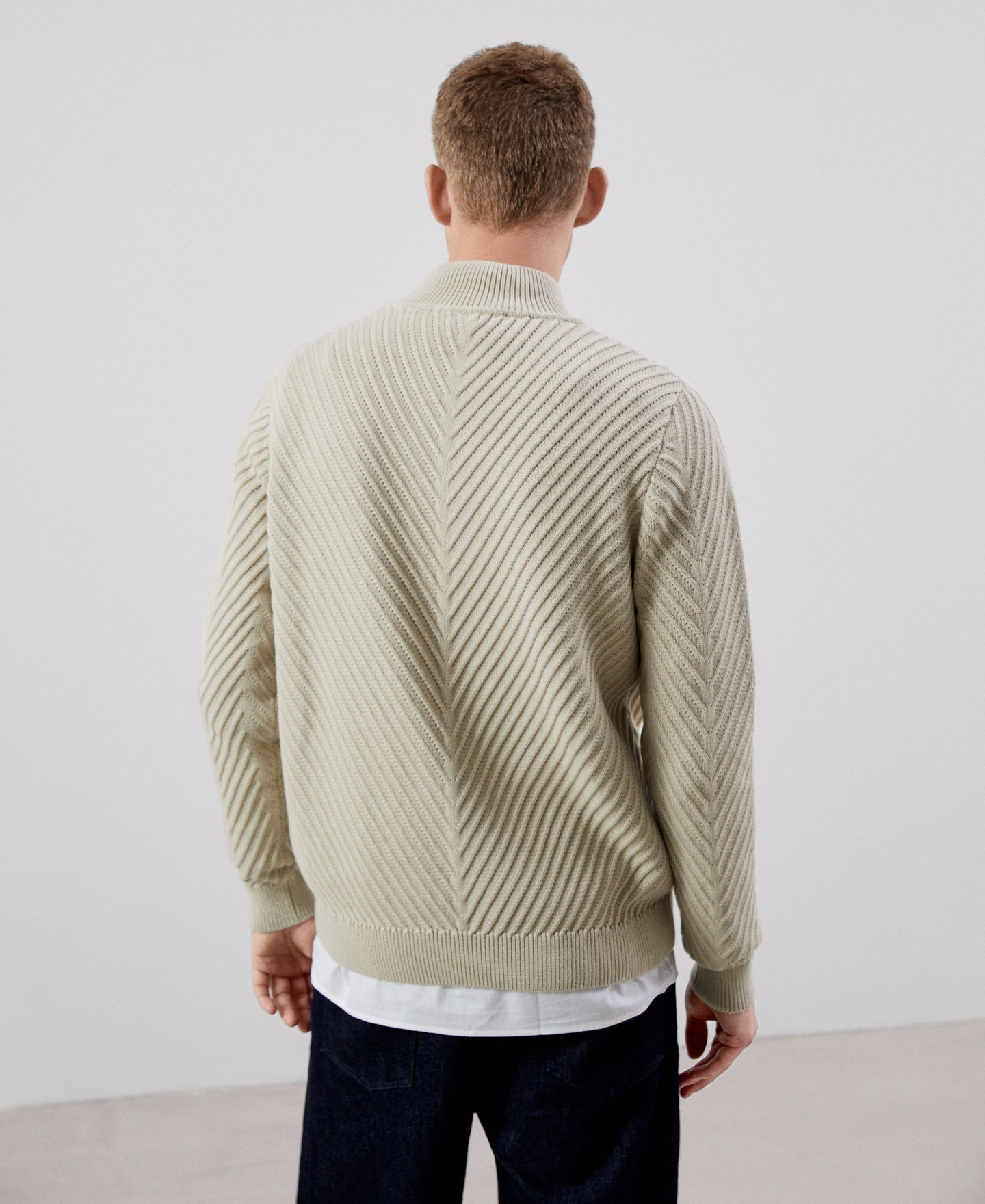 Men Jersey | Mens Ecru Sweater by Spanish designer Adolfo Dominguez