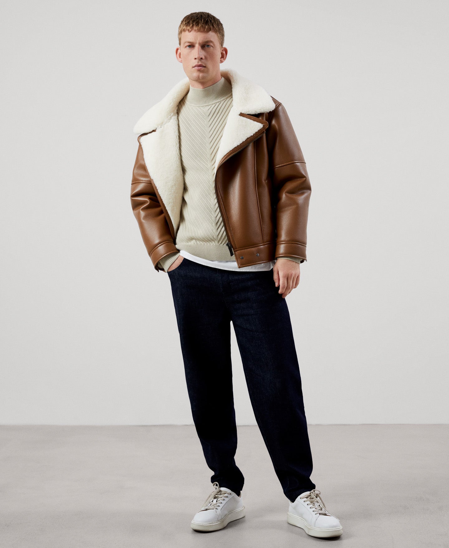 Men Jersey | Mens Ecru Sweater by Spanish designer Adolfo Dominguez