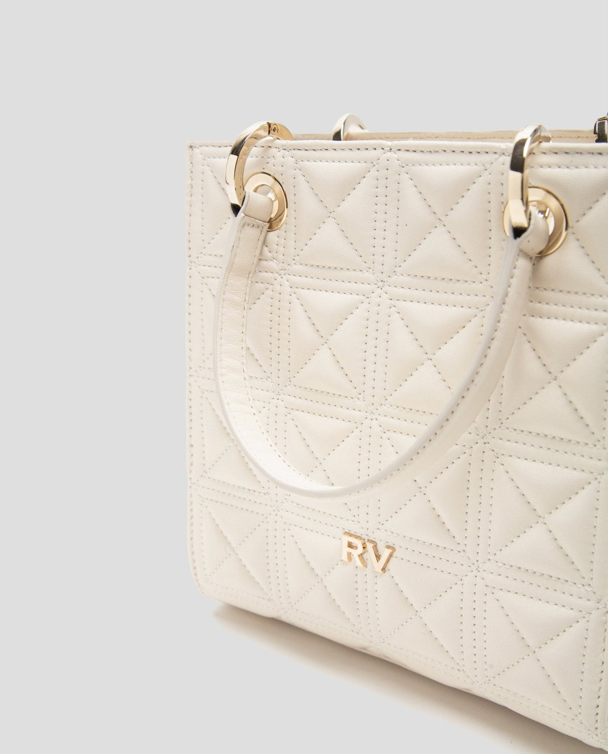 Handbags | Mini Cute Ecru Quilted Leather Satchel Bag by Spanish designer Roberto Verino