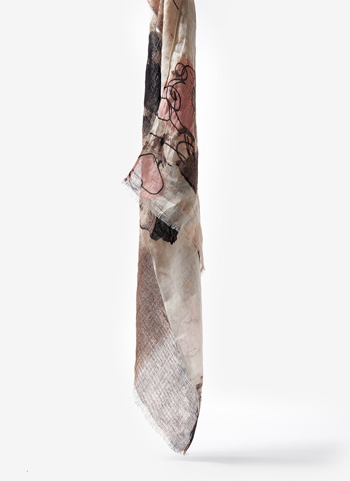 Women Shawl | Multicolor Linen Scarf With Earth Print by Spanish designer Adolfo Dominguez