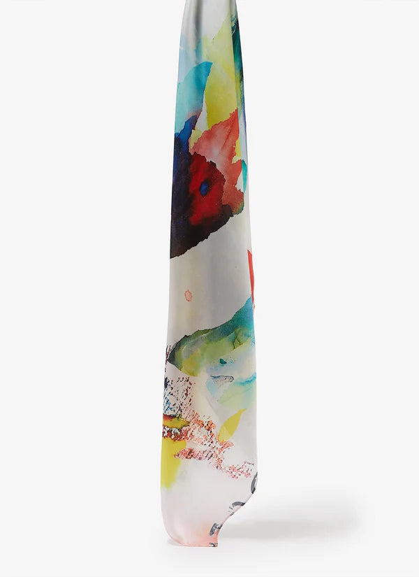 Multicolor Scarf With Flower Print